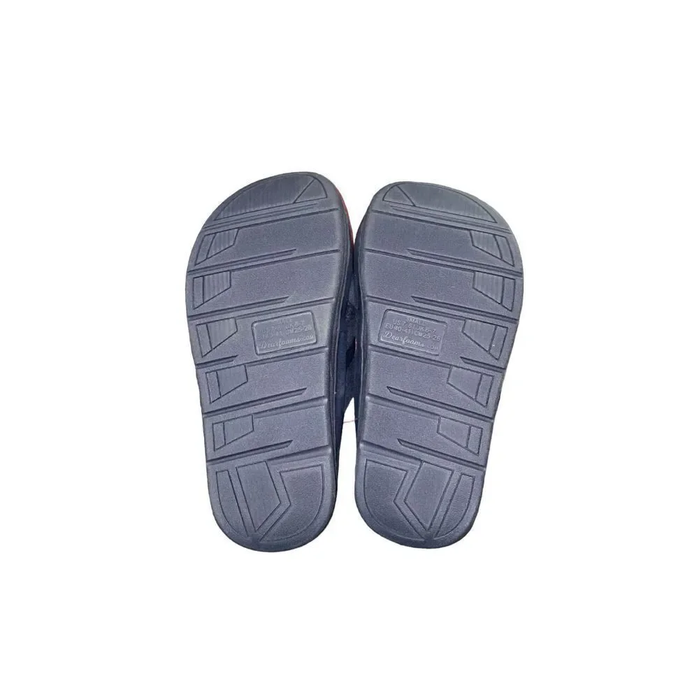 Dearfoams Indoor/Outdoor Blue Comfort MEMORY FOAM Slipper/Sandal Mens Small 7/8 - Picture 4 of 4